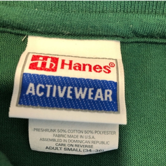 Hanes Activewear Green Graphic Print Polo Shirt Men Size S (34-36) - Picture 5 of 7